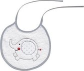 Interbaby Slabbetje Olifant Junior 20 X 20 Cm Katoen Grijs/wit
