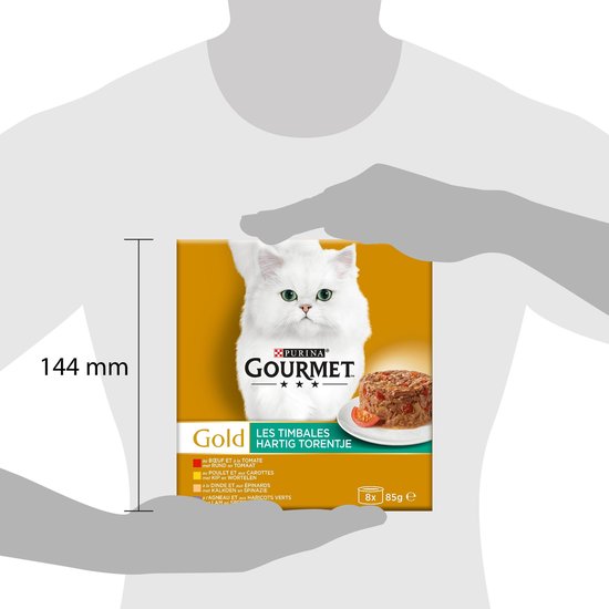 Gourmet Gold Hartig Torentje - Kattenvoer Natvoer - Vlees met groente mix - 48 x 85 g - Gourmet