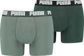 PUMA BASIC BOXER 2P Mannen Onderbroek - Green Combo - Maat M