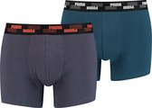 PUMA YD MINI STRIPE BOXER 2P Mannen Onderbroek - red combo - Maat S