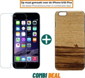 iphone 6 plus houten hoes | iPhone 6 Plus A1522 100% bomenhout case | iPhone 6 Plus valbestendige hoes lichtbruin | beschermhoes iphone 6 plus apple | iPhone 6 Plus beschermende co