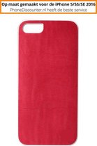 Fooniq Hout Hoesje Rood - Geschikt Voor Apple iPhone 5/5S/SE 2016