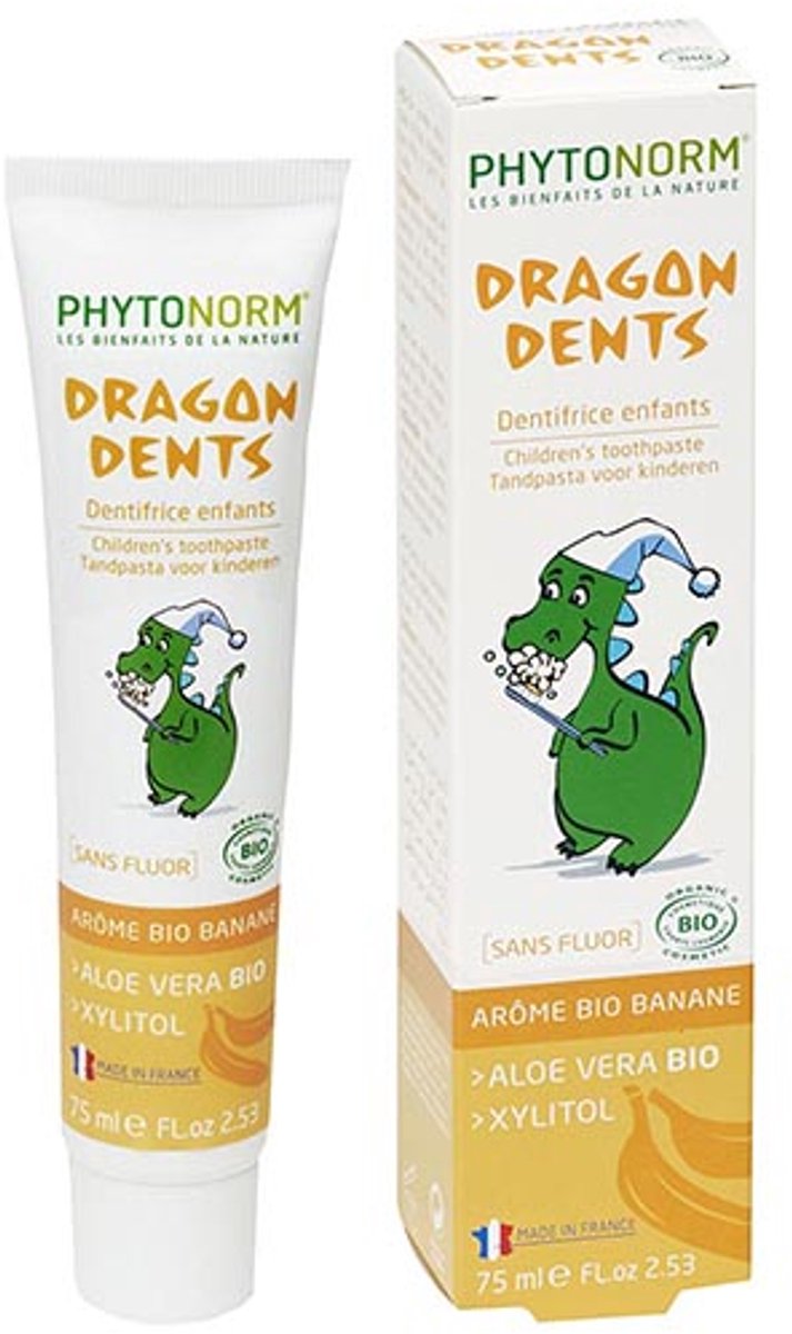 Goedkoopste Phytonorm Dragondent kind tandpasta banaan 75 Milliliter