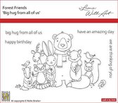 FFECS002 Nellie Snellen Clear stamp - stempel - Forest Friends - Big hug - bosdieren beer haas vos vogel bos