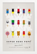 JUNIQE - Poster in houten lijst My Superhero Ice Pop - Universe -30x45