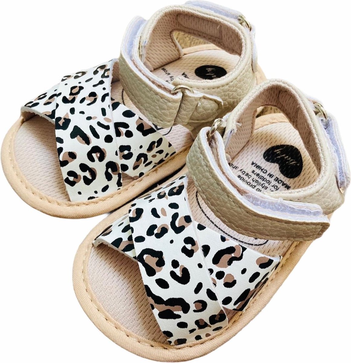Baby Sandaal - Leopard off White - 0-6 mnd
