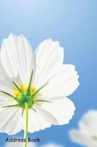 Address Book: For Contacts, Addresses, Phone, Email, Note, Emergency Contacts, Alphabetical Index With White Cosmos Flowers Blue Sky