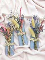 Kaarsen-Kaarsen set cadeau- Droogbloemen met kaarsen-6 stuks Grijs-cadeau voor vrouw