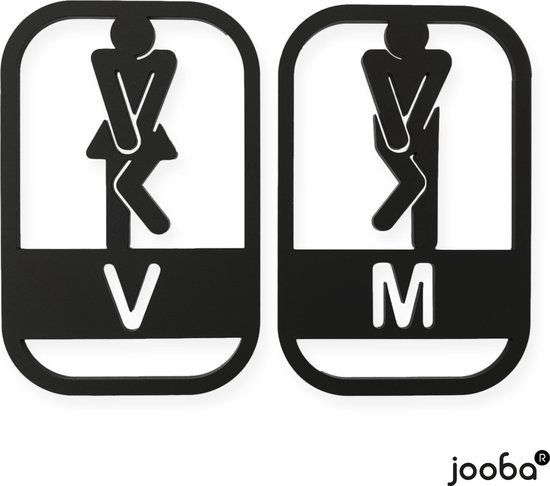 Vuilnisbak Trekker oplichterij WC bordje| Heren en dames toilet| Toilet bordje | Man en vrouw | Set van 2|  Modern |... | bol.com