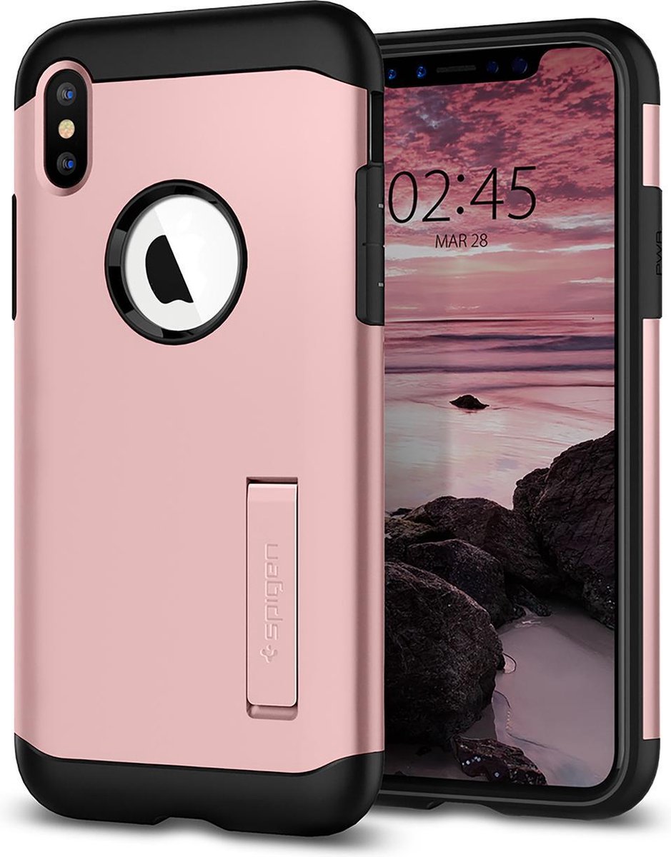 Spigen Slim Armor hoesje iPhone XS Max Rose Gold Roze goud case