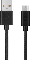 XQISIT Cotton Cable - Micro-USB naar USB 2.0 Kabel - 1,8m - Zwart