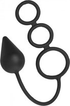 Triple Threat Siliconen Cockring Met Buttplug - Sextoys - Cockringen