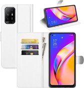 Oppo A94 hoesje - MobyDefend Kunstleren Wallet Book Case - Wit - GSM Hoesje - Telefoonhoesje Geschikt Voor: Oppo A94