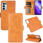 Oppo Find X3 Lite hoesje - MobyDefend Luxe Wallet Book Case (Sluiting Zijkant) - Lichtbruin - GSM Hoesje - Telefoonhoesje Geschikt Voor: Oppo Find X3 Lite