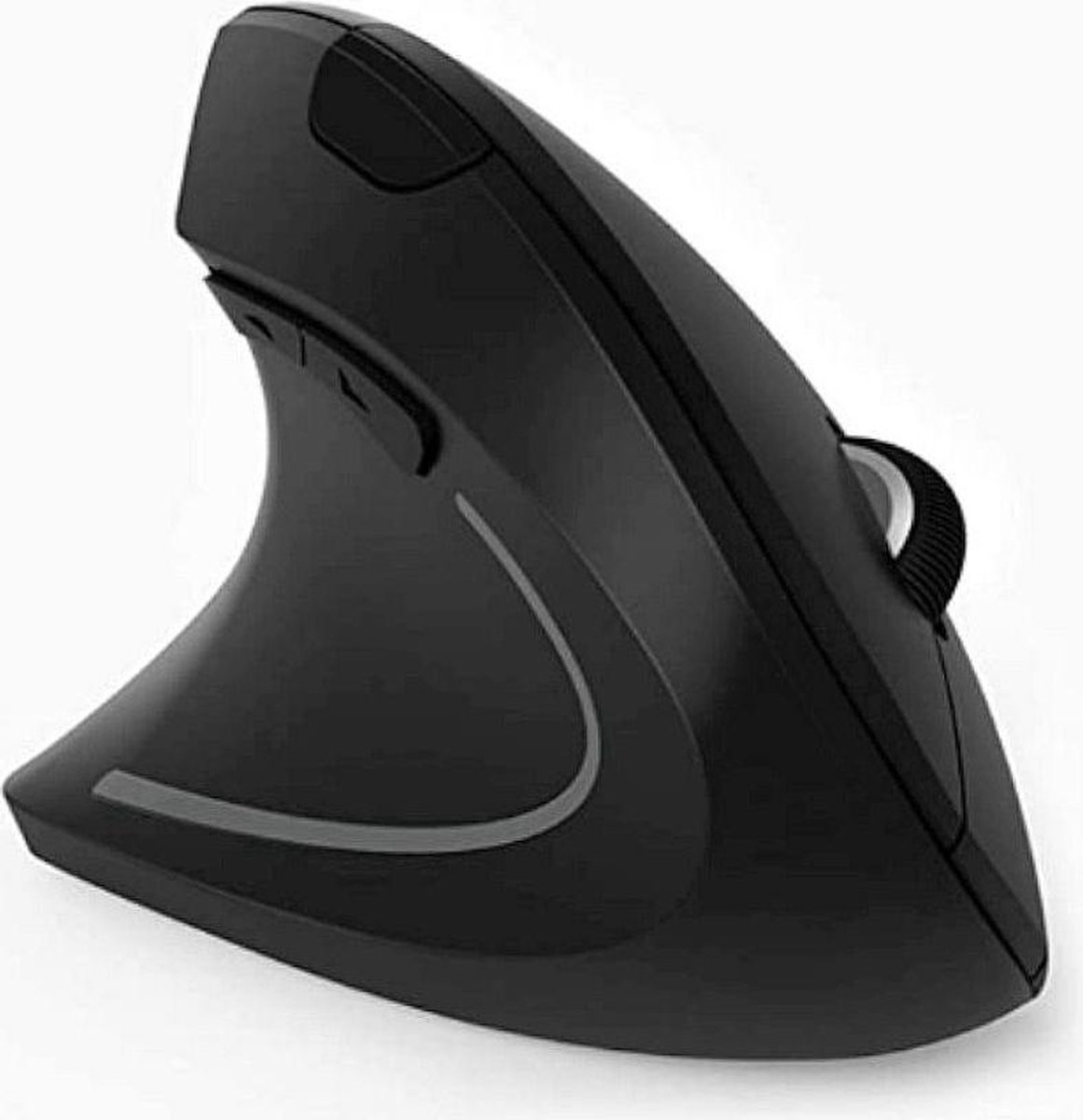 High Five verticale draadloze ergonomische muis 2.4GHz, voor LINKSHANDIGEN, vooruit/achteruit knoppen, Windows, Mac OS, 800-1600 DPI, 5 knoppen zwart