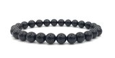 Milez - Kralen armband heren onyks - zwart - maat M/L
