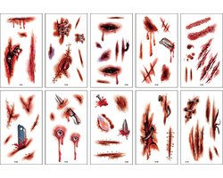 10 stuk Tattoo Sticker Gezicht Hand Cartoon Nep Tatoo Tijdelijke Waterdichte Taty model K Litteken