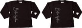Tweeling set shirts-lange mouwen-Better Together-Maat 98