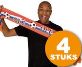 Oranje Feestkleding | 4 stuks Oranje Sjaal | Nederlands Elftal EK/WK Voetbal