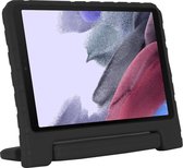 Hoes Kinderen Geschikt voor Samsung Tab A7 Lite - Kids proof back cover - Draagbare tablet kinderhoes met handvat - Zwart