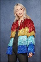 Fever Kostuum Jacket -L/XL- Tinsel Festival Regenboog