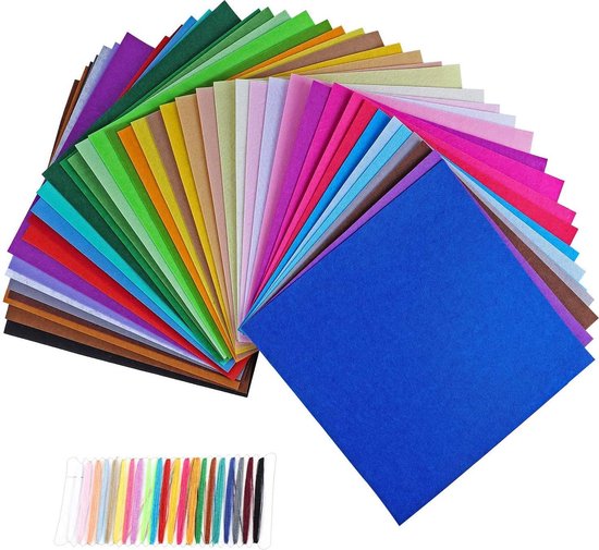 Coolt - 80 stuks kleuren - Vilten lapjes met kleuren draad -... | bol.com