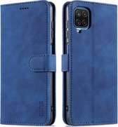 Voor Samsung Galaxy A12 5G AZNS Huid Voelen Kalf Textuur Horizontale Flip Lederen Case met Kaartsleuven & Houder & Portemonnee (Blauw)