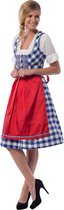 Dirndl Oktoberfest Jurk Stefanie | Blauw met rood schort | Maat 2XL/44