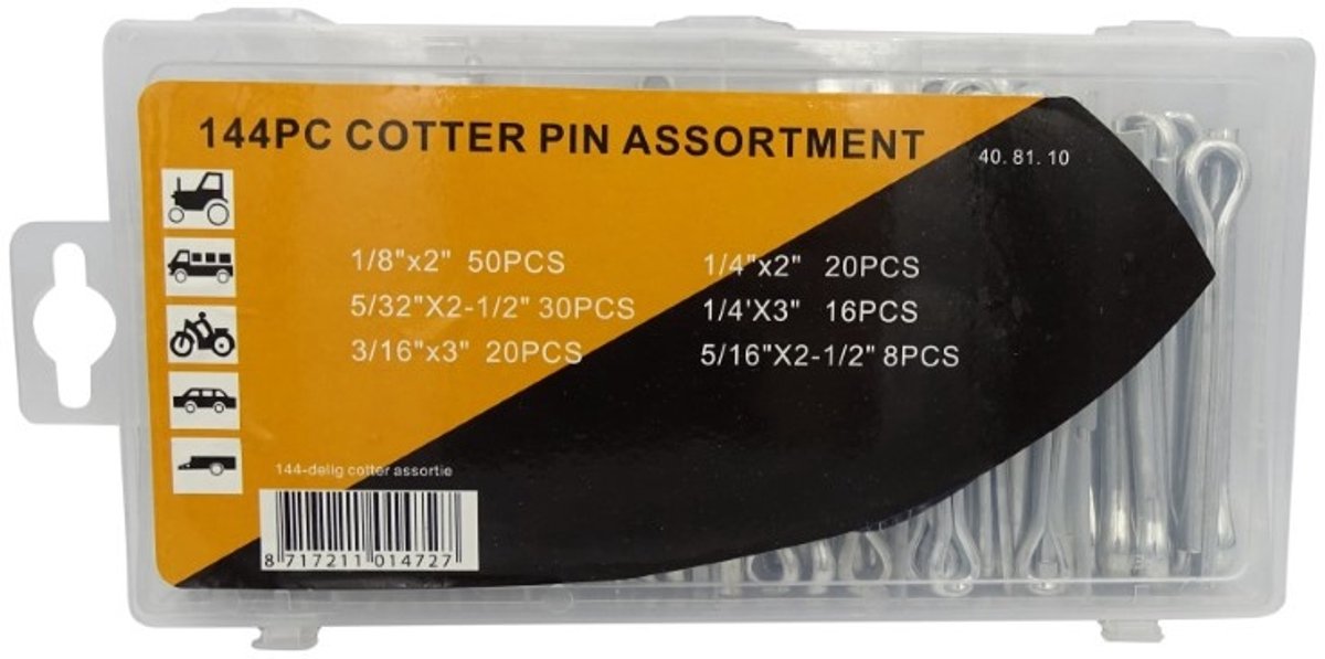 Assortimentsdoosje Splitpennen 144 Dlg.