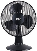 Tafelventilator | Draagbaar | Klein | Rond | Zwart | 3 Standen | Kantelbaar