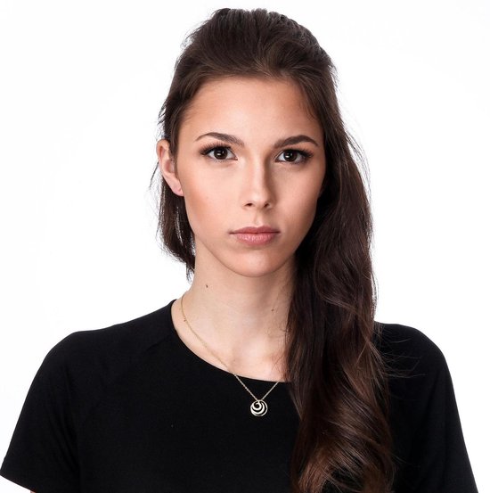 Orphelia Silver 925 Zh-7084; 2 Pendentif Rond Or Zirc