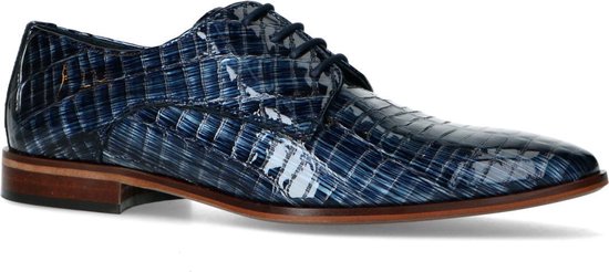 Sacha Homme Chaussures lacets en cuir bleu fonc avec