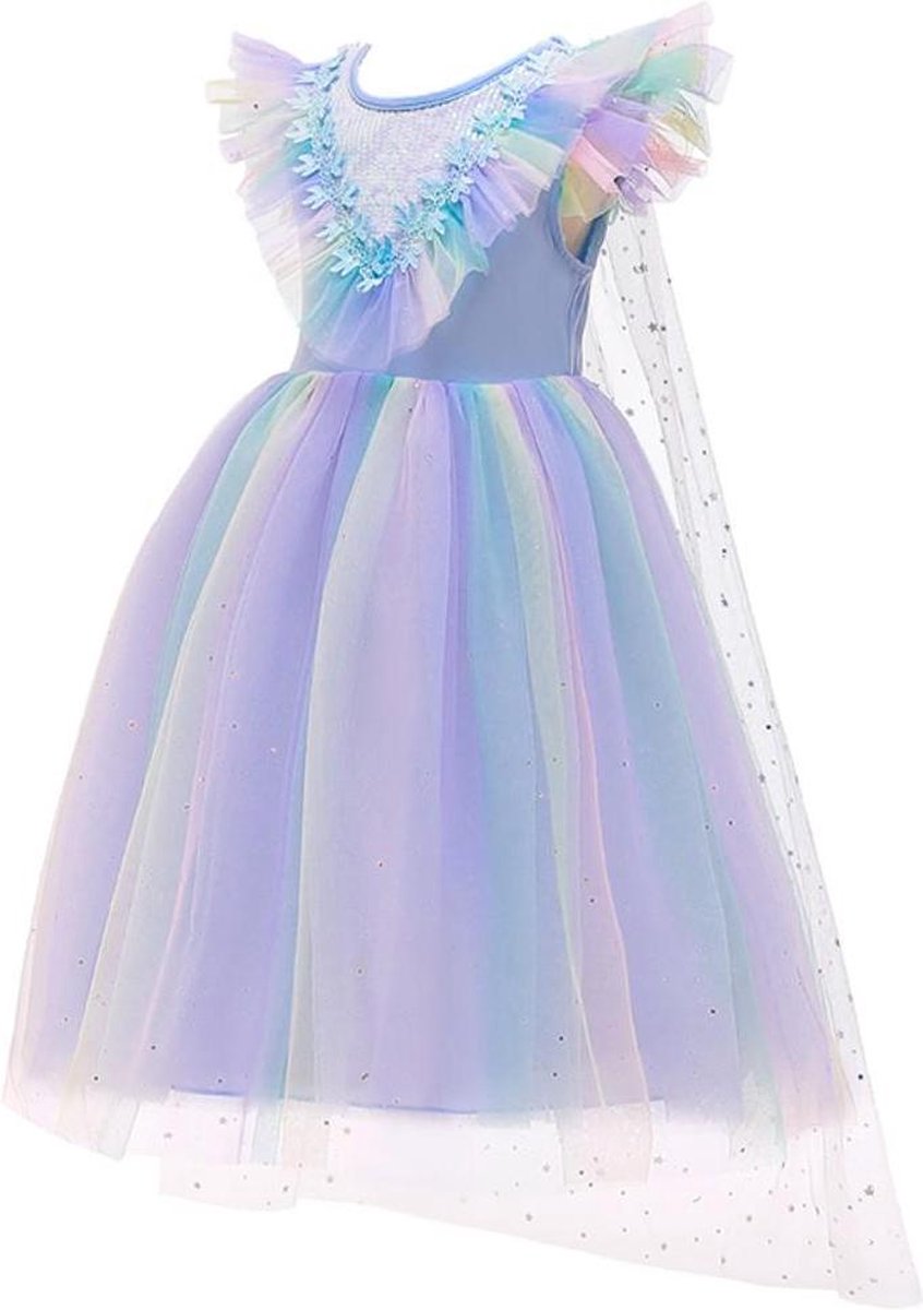 Prinses Unicorn jurk Zomerjurk met cape Eenhoorn jurk