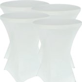Statafelrok wit 80 cm - per 4 - partytafel - Alora tafelrok voor statafel - Statafelhoes - Bruiloft - Cocktailparty - Stretch Rok - Set van 4