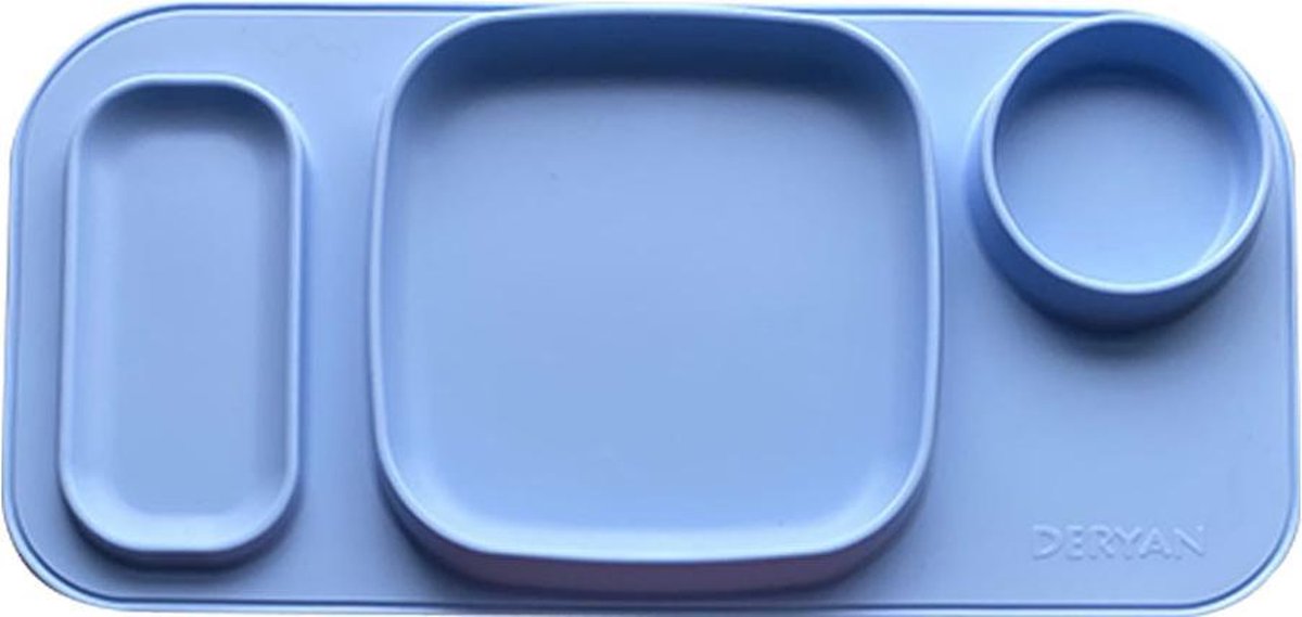Deryan Luxe Placemat voor kinderen - bordje BPAVRIJ Anti slip ftalaatvrij - baby servies - Blauw Deryan Luxe Placemat voor kinderen - bordje BPAVRIJ Anti slip ftalaatvrij - baby servies - Blauw