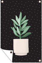 Muurdecoratie Kamerplant - Vetplant - Bloempot - 120x180 cm - Tuinposter - Tuindoek - Buitenposter