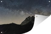 Tuindecoratie Melkweg over bergen Nepal - 60x40 cm - Tuinposter - Tuindoek - Buitenposter