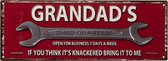 Clayre & Eef Tekstbord 36*13 cm Rood Ijzer Grandads Wandbord Quote Bord