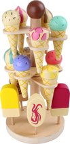Houten speelgoed eten en drinken - Ijs standaard - 16 stuks - Houten speelgoed vanaf 3 jaar