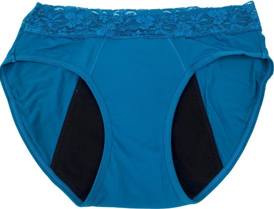 Cheeky Pants Menstruatie ondergoed – Feeling Pretty Teal – Slip – Maat 46-48 – Blauw