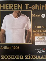 V-hals heren T-shirt katoen - 2-pack - wit - maat XXL