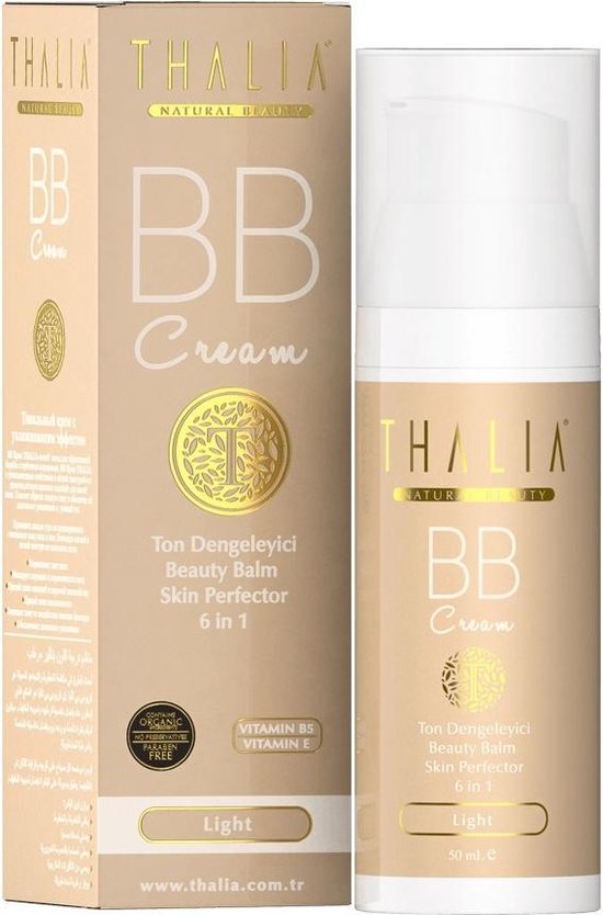 Foto: Thalia natural beauty bb cream light 50 ml hydraterende 6 in 1 huidperfectioneerder voor stralende lichte huid egaliseert verbergt imperfecties zonder parabenen