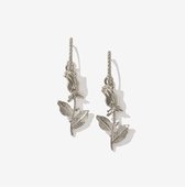 Jobo By JET – Flower earrings – bloemen hangers - Oorbellen - Zilver