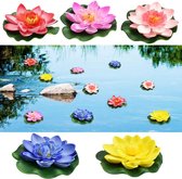Drijvende kunstbloemen set van 5 - Kunstrozen in verschillende kleuren 10cm doorsnee - Vijverdecoratie - Ideaal voor feesten, bruiloften en tuindecoratie