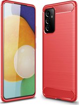 Samsung Galaxy A82 5G Hoesje - Mobigear - Brushed Slim Serie - TPU Backcover - Rood - Hoesje Geschikt Voor Samsung Galaxy A82 5G