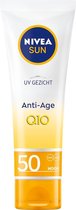 NIVEA SUN UV Gezicht Anti-age Q10 - Zonnebrandcrème - SPF 50 -Matterende -Met antioxidanten - Beschermt en verzorgt - 50 ml