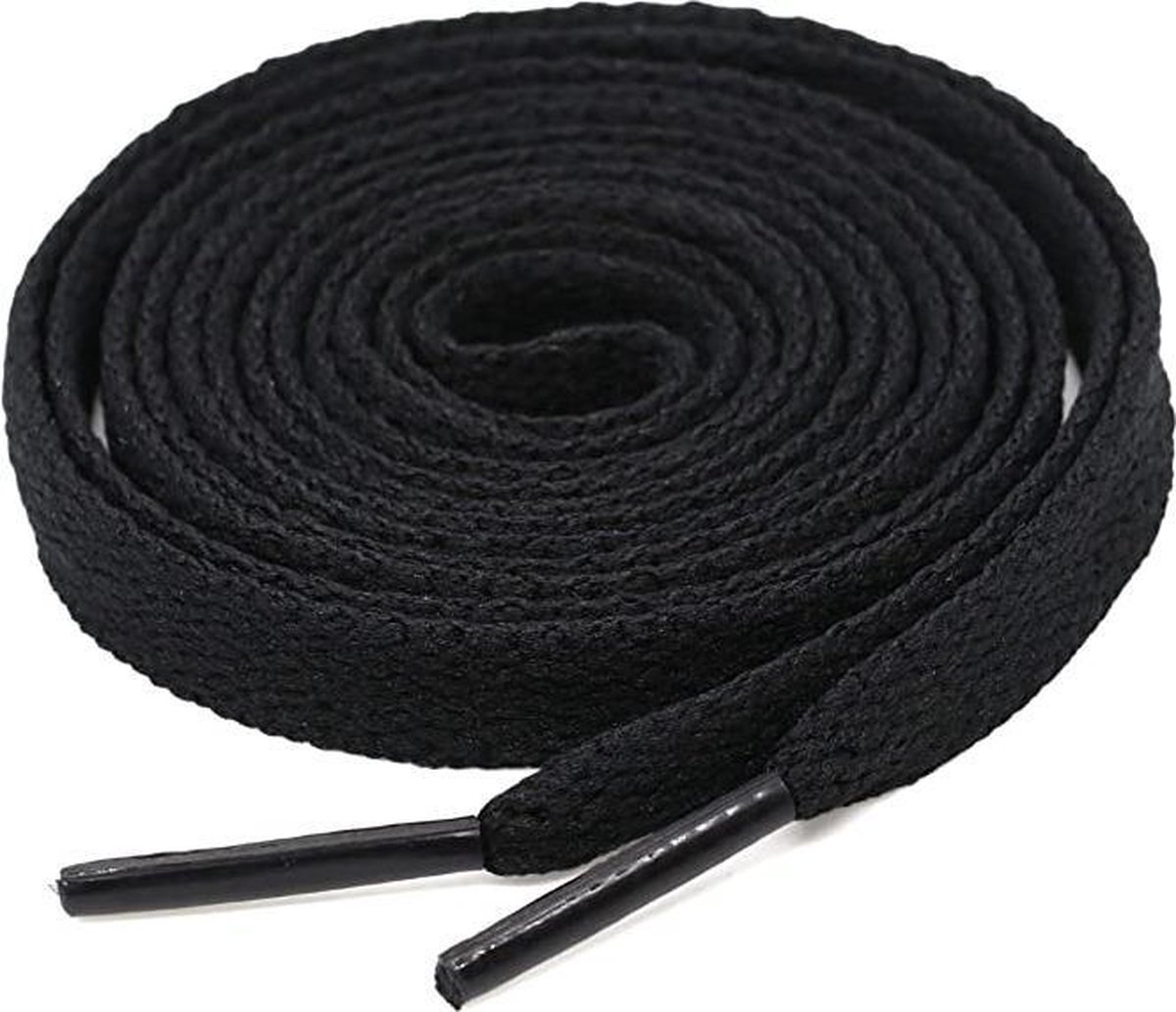 Schoenveters - Veters - Plat - Zwart - Veterlengte 120 cm – 8 mm