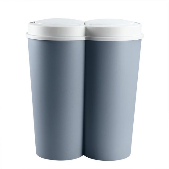 Dubbele vuilnisbak blauw, prullenbak, 2 x 25 liter | bol.com