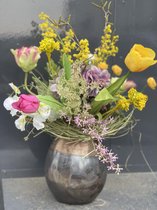 Seta Fiori - kunstbloemen boeket - voorjaar - incl. vaas -