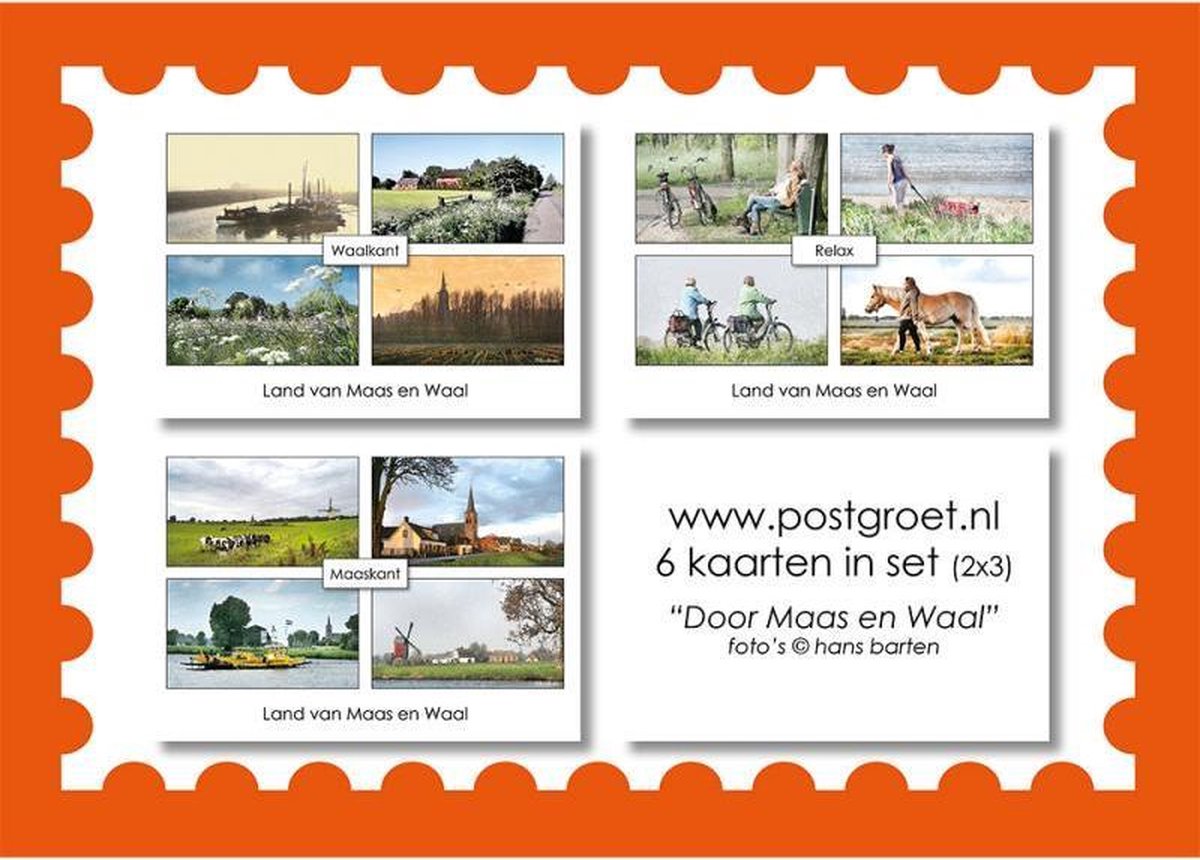 Kaarten set "Door Maas en Waal" 002 | Postgroet | Kaarten Maas en Waal | Rivierenland